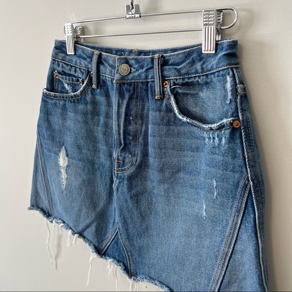 GRLFRND Distressed Denim Mini Skirt  ‘Eva’ - Picture 5 of 12